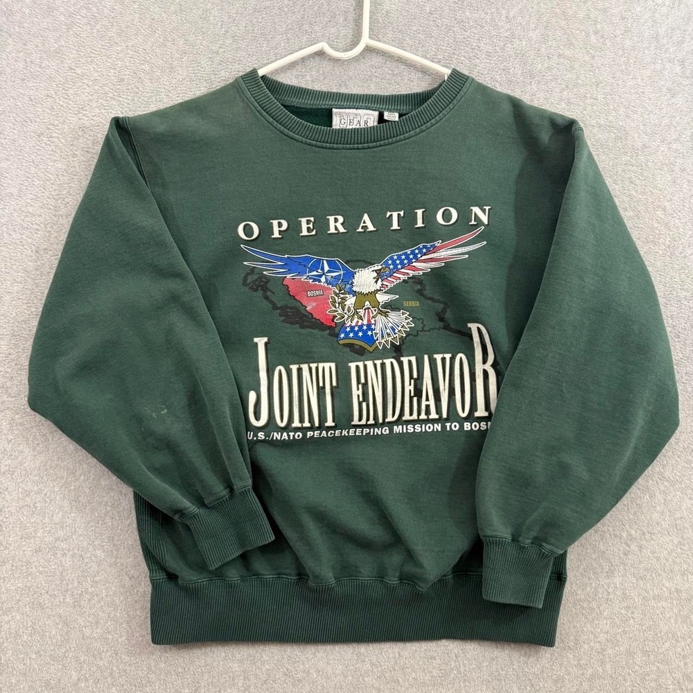 Vintage 90s Operation Joint Endeavor Bosnia NATO Peacekeeping Sweatshirt XL
